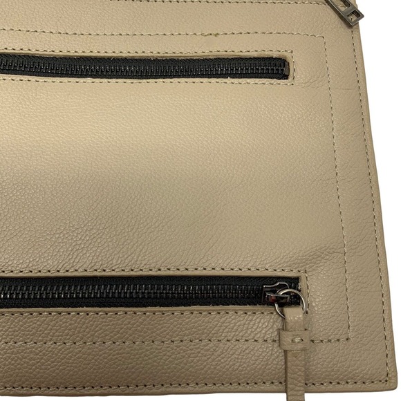 Botkier Woman's Chelsea Leather Clutch‎ Wristlet Taupe Tan Detachable Large - Picture 10 of 14